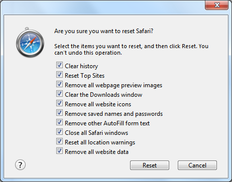 Delete Safari browser history